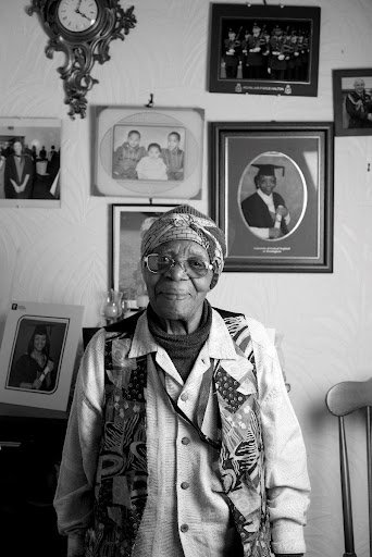 Mrs Eunice McGhie-Belgrave, thanks photographer Vanley Burke