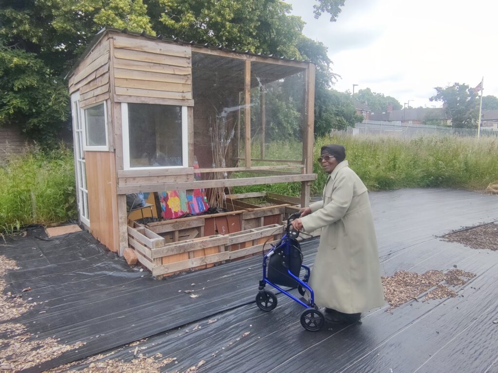 Her old shed revamped at the school plot, St.Francis Road Allotments, Stechford