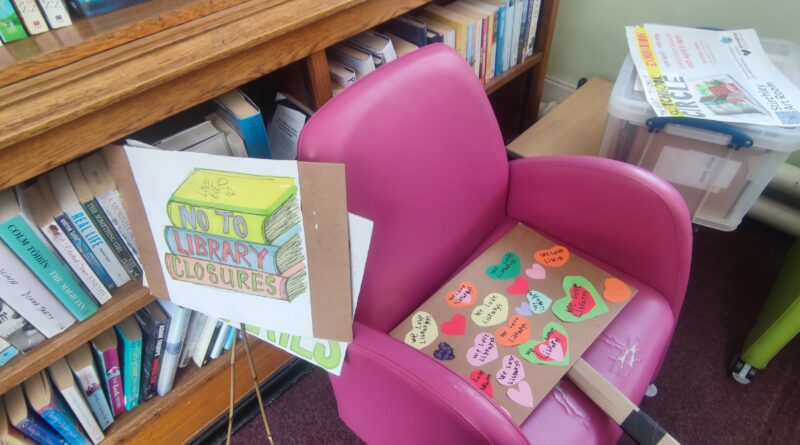 Armchair protest in Stirchley Library