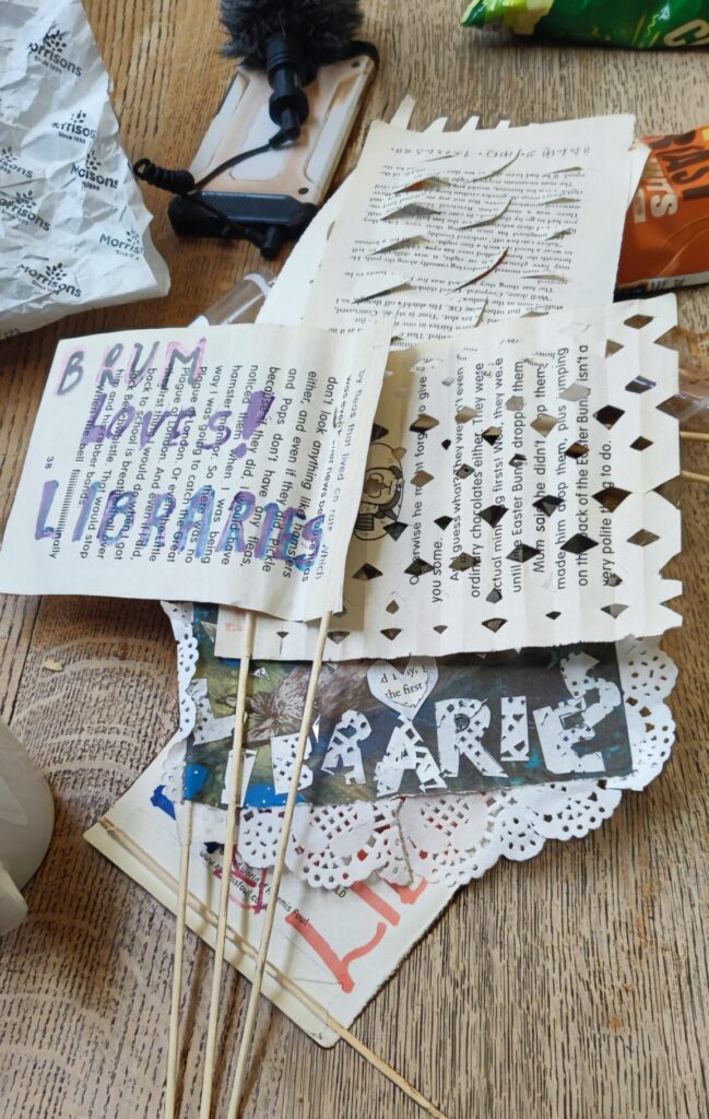 Flags made to protest Library closure plans
