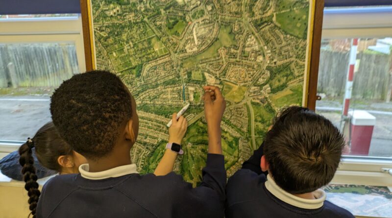 Working out where we are on the arial photo
